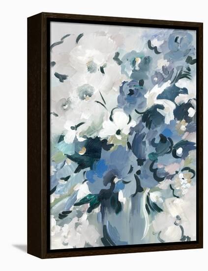 Blue Floral Vase-null-Framed Stretched Canvas