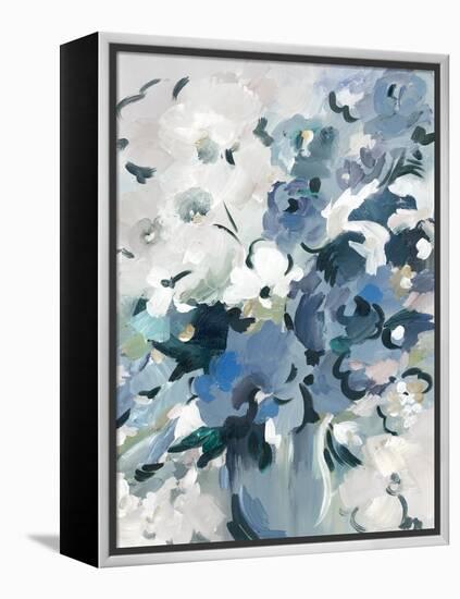 Blue Floral Vase-null-Framed Stretched Canvas