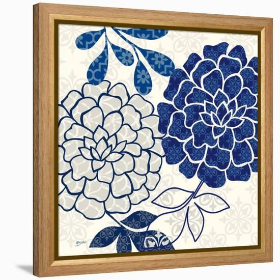 Blue Floralesque 2-Bella Dos Santos-Framed Stretched Canvas