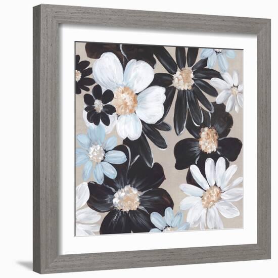 Blue Florals Bloom-Alex Black-Framed Art Print