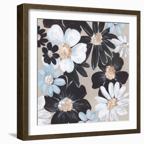 Blue Florals Bloom-Alex Black-Framed Art Print