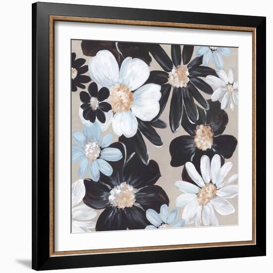 Blue Florals Bloom-Alex Black-Framed Art Print