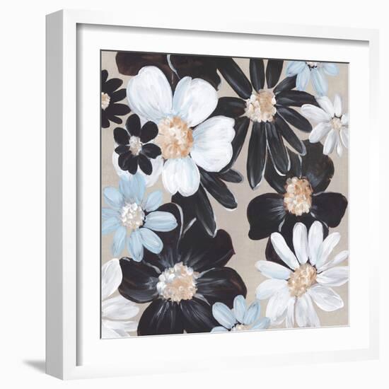 Blue Florals Bloom-Alex Black-Framed Art Print