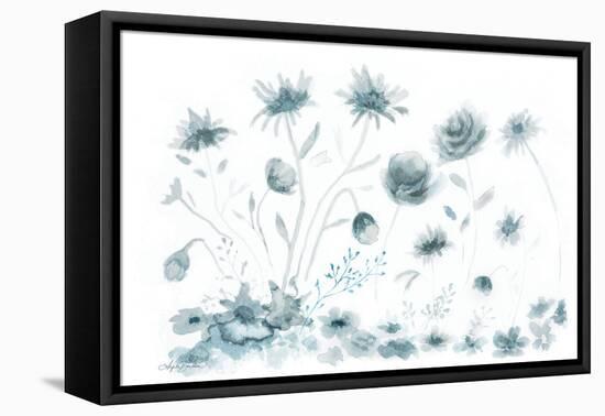 Blue Flower Toss-Angela Bawden-Framed Stretched Canvas