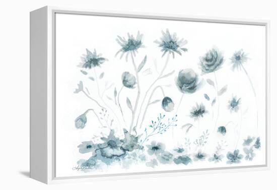 Blue Flower Toss-Angela Bawden-Framed Stretched Canvas