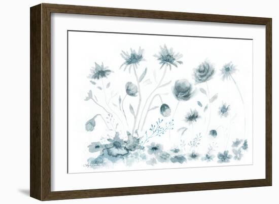 Blue Flower Toss-Angela Bawden-Framed Art Print