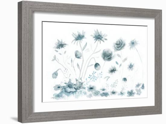 Blue Flower Toss-Angela Bawden-Framed Premium Giclee Print