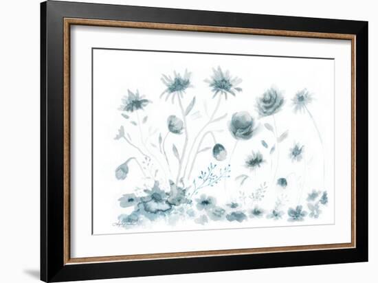 Blue Flower Toss-Angela Bawden-Framed Premium Giclee Print