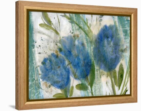 Blue Flowers 2-Marina Falco-Framed Premier Image Canvas