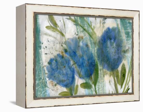 Blue Flowers 2-Marina Falco-Framed Premier Image Canvas