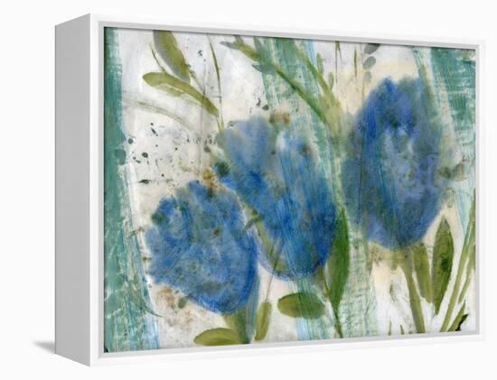 Blue Flowers 2-Marina Falco-Framed Premier Image Canvas