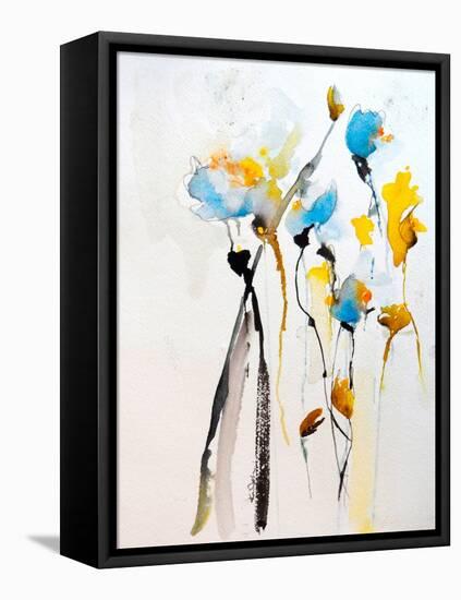 Blue Flowers II-Karin Johannesson-Framed Stretched Canvas