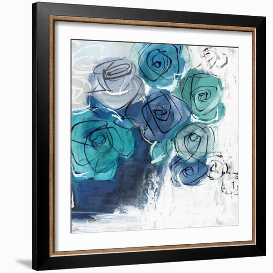 Blue Flowers in Pot-Alex Black-Framed Art Print