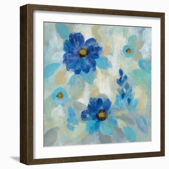 Blue Flowers Whisper II-Silvia Vassileva-Framed Art Print