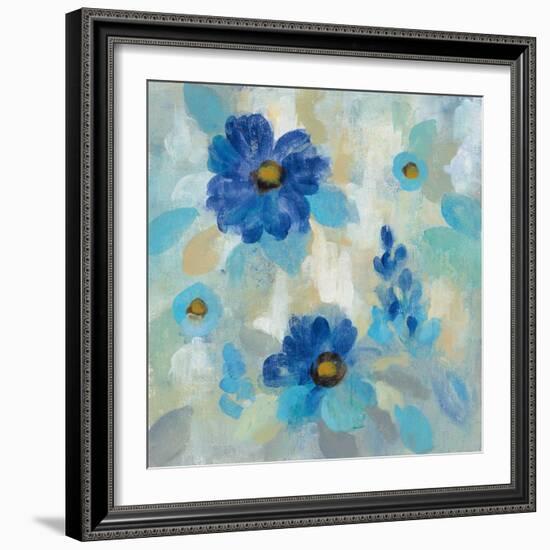 Blue Flowers Whisper II-Silvia Vassileva-Framed Art Print