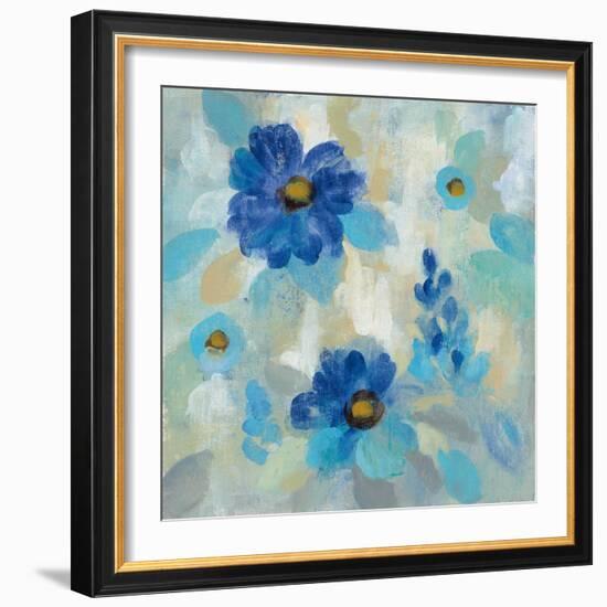 Blue Flowers Whisper II-Silvia Vassileva-Framed Art Print