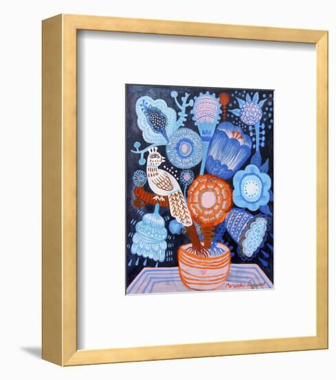 Blue Flowers-Mercedes Lagunas-Framed Art Print