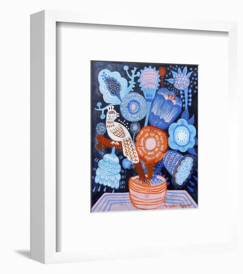 Blue Flowers-Mercedes Lagunas-Framed Art Print