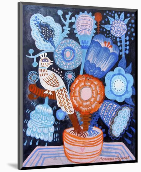 Blue Flowers-Mercedes Lagunas-Mounted Art Print