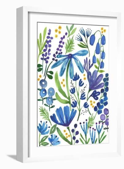 Blue Flowers-Elizabeth Rider-Framed Giclee Print