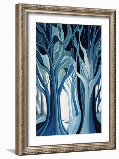 Blue Forest and Trees-Lea Faucher-Framed Art Print