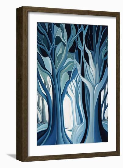 Blue Forest and Trees-Lea Faucher-Framed Art Print