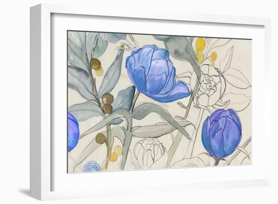 Blue Garden Whispers-Jacob Q-Framed Art Print