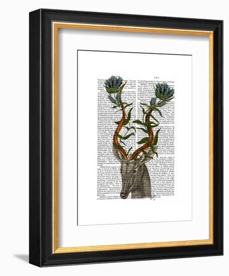 Blue Gazelle-Fab Funky-Framed Art Print