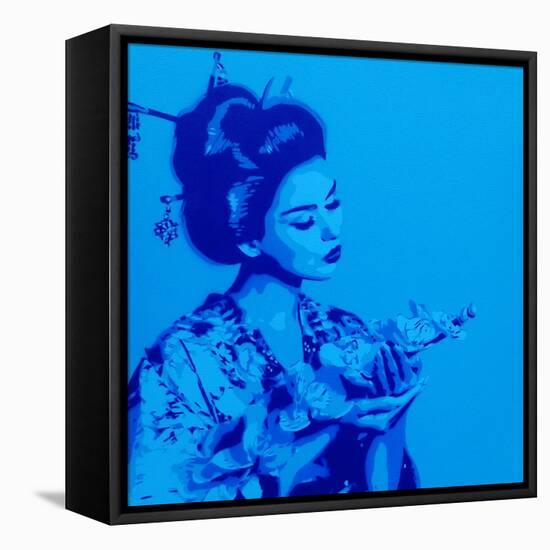 Blue Geisha-Abstract Graffiti-Framed Premier Image Canvas