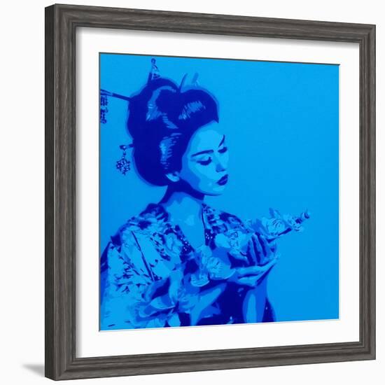 Blue Geisha-Abstract Graffiti-Framed Giclee Print