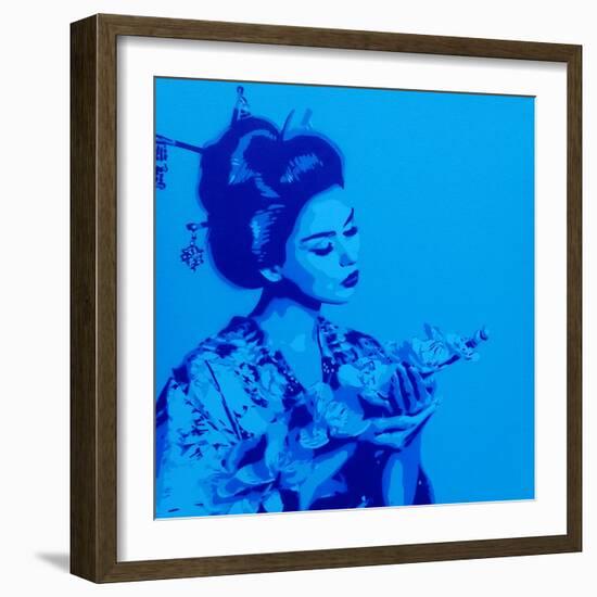 Blue Geisha-Abstract Graffiti-Framed Giclee Print