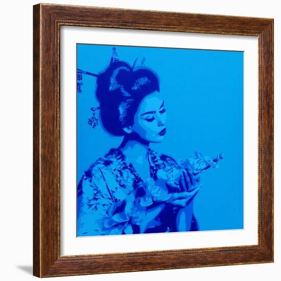 Blue Geisha-Abstract Graffiti-Framed Giclee Print