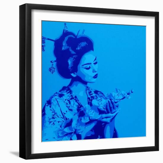 Blue Geisha-Abstract Graffiti-Framed Giclee Print