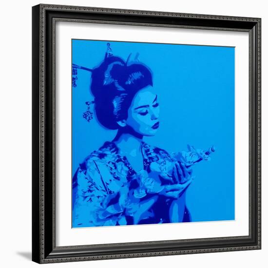 Blue Geisha-Abstract Graffiti-Framed Giclee Print