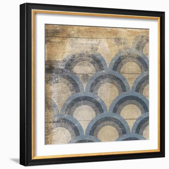 Blue Geo 1-Jace Grey-Framed Art Print