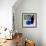 Blue Glass Vase with blossom and black cat-Claire Huntley-Framed Giclee Print displayed on a wall