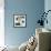 Blue & Gold Revolution II-Megan Meagher-Framed Art Print displayed on a wall