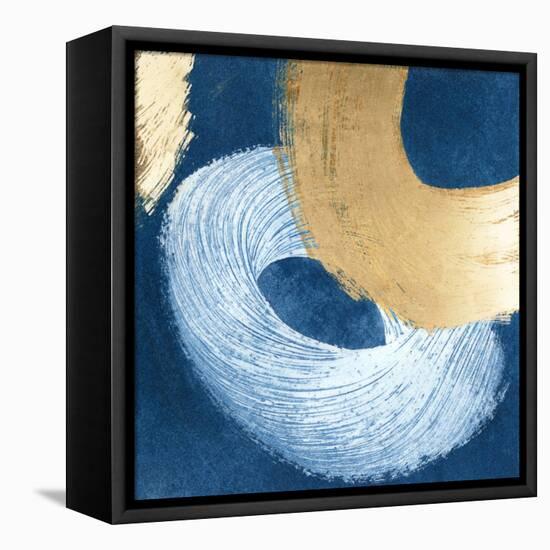 Blue & Gold Revolution IV-Megan Meagher-Framed Stretched Canvas
