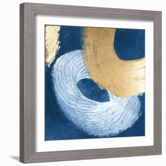 Blue & Gold Revolution IV-Megan Meagher-Framed Art Print