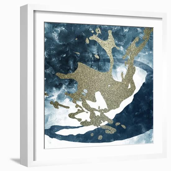 Blue Gold Splash 1-Kimberly Allen-Framed Art Print