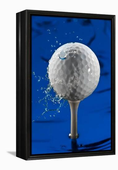 Blue Golf Ball Splash-Steve Gadomski-Framed Premier Image Canvas