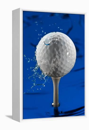 Blue Golf Ball Splash-Steve Gadomski-Framed Premier Image Canvas