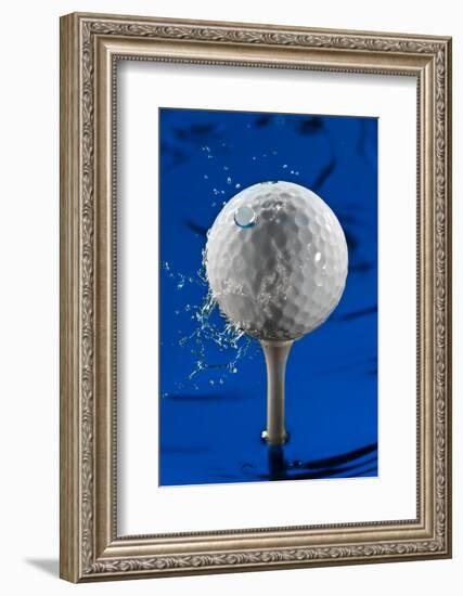 Blue Golf Ball Splash-Steve Gadomski-Framed Photographic Print