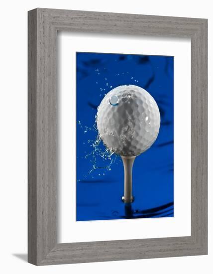 Blue Golf Ball Splash-Steve Gadomski-Framed Photographic Print