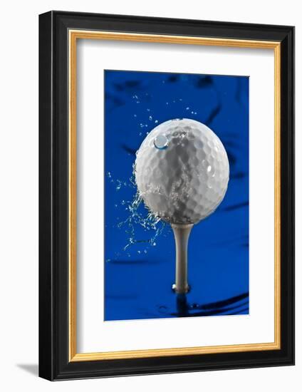 Blue Golf Ball Splash-Steve Gadomski-Framed Photographic Print