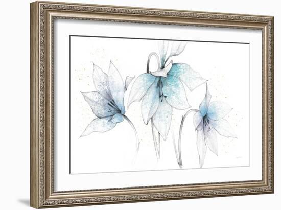 Blue Graphite Floral Trio-Avery Tillmon-Framed Art Print