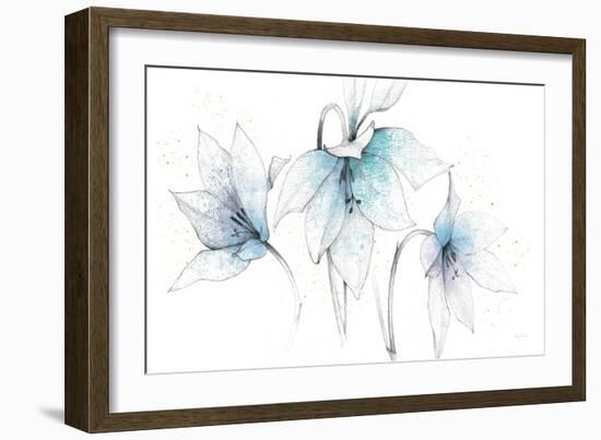 Blue Graphite Floral Trio-Avery Tillmon-Framed Art Print