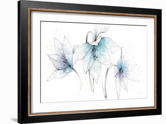 Blue Graphite Floral Trio-Avery Tillmon-Framed Art Print