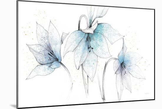 Blue Graphite Floral Trio-Avery Tillmon-Mounted Art Print