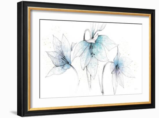 Blue Graphite Floral Trio-Avery Tillmon-Framed Art Print